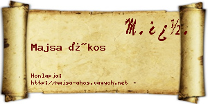 Majsa Ákos névjegykártya